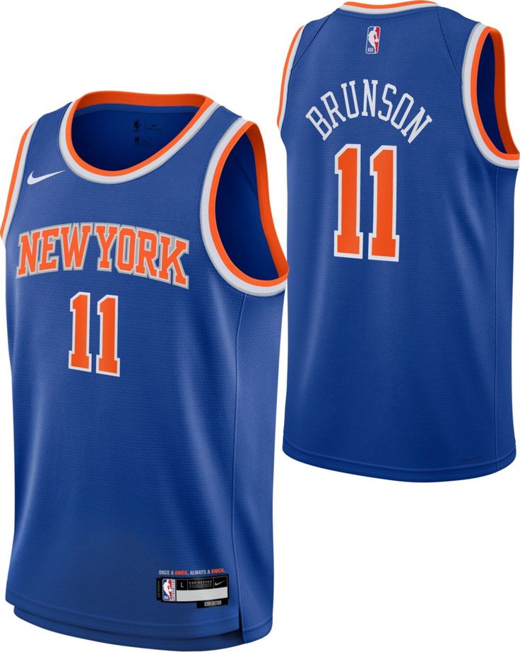 Maillot Swingman Nike Icon Edition New York Knicks - Bleu - Jalen Brunson - Unisexe