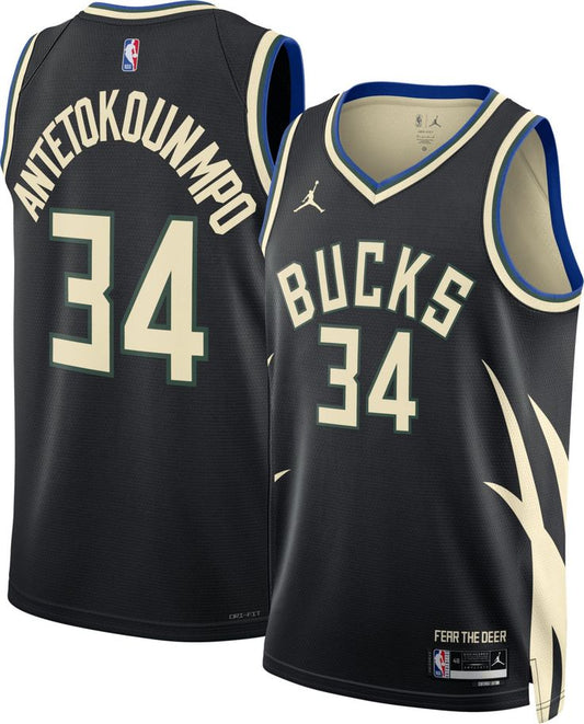 Milwaukee Bucks Jordan Statement Edition Swingman Jersey - Noir - Giannis Antetokounmpo - Unisexe