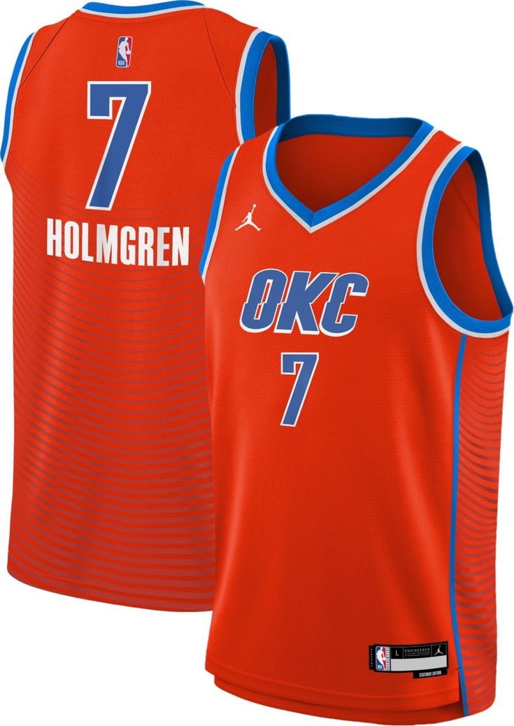 Maillot Oklahoma City Thunder Jordan Statement Edition Swingman - Orange - Chet Holmgren - Unisexe