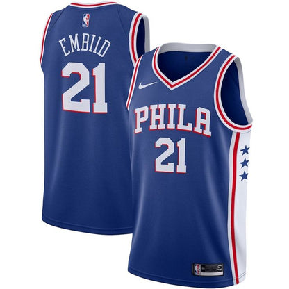 Philadelphia 76ers Nike Icon Swingman Maillot d'équipe de NBA - Blanc - Joel Embiid - Unisex